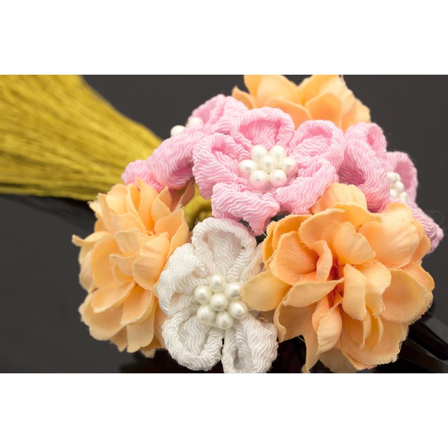 SOUBIEN（創美苑） 七五三 髪飾り 3歳 7歳 橙系 ライトオレンジ 金色