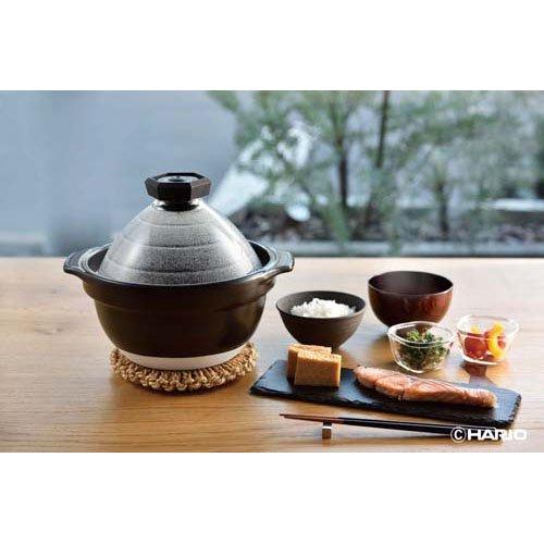 フタがガラスのご飯釜 2〜3合 GNR-200-B-W ( 1個 )/ ハリオ(HARIO