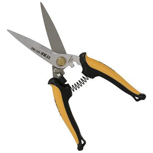 藤原産業 SK11 万能はさみ ロング 落下防止コード用穴付 ステンレス刃