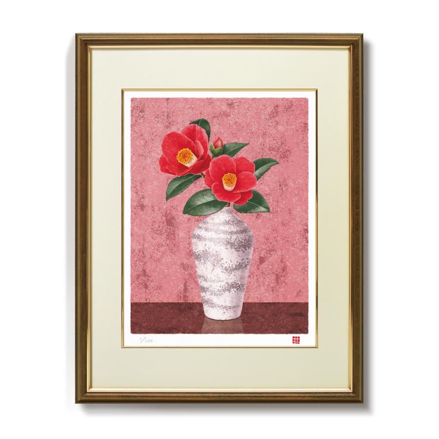 絵画 花の絵 和風 花 インテリア 壁掛け 版画 風水 玄関 おしゃれ 額
