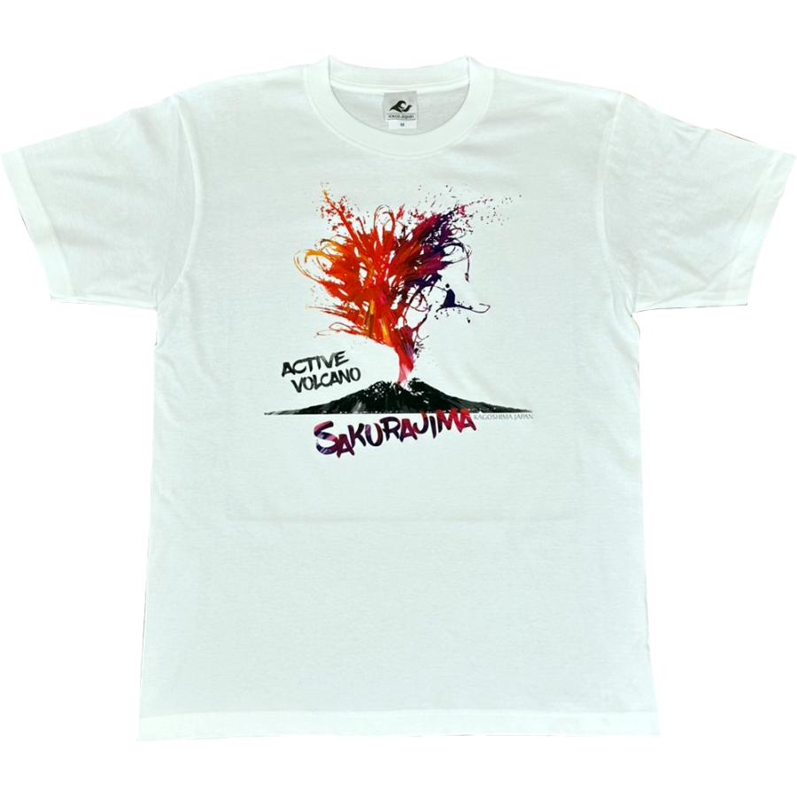 薩摩Tシャツ 「 ACTIVE VOLCANO 」 鹿児島Tシャツ 半袖 薩摩 桜島
