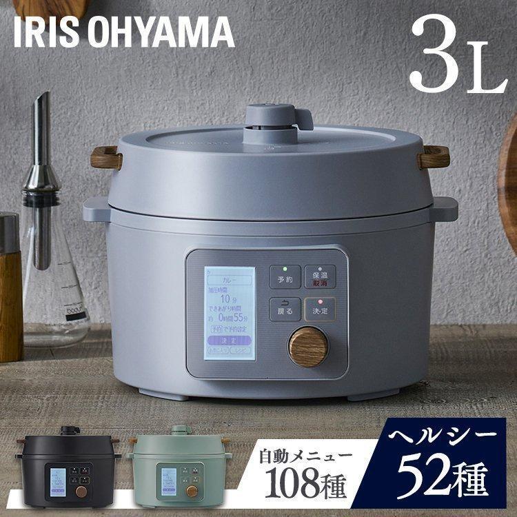 IRIS OHYAMA（アイリスオーヤマ） 電気圧力鍋 3L おしゃれ 液晶タイプ