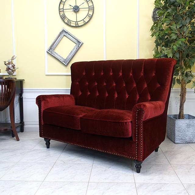 昭和レトロ ダブルソファ アンティーク ウィングチェア 2人 二人掛け