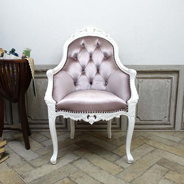 アンティーク アームチェア ロココ調 シングルソファ ソファー 肘掛け