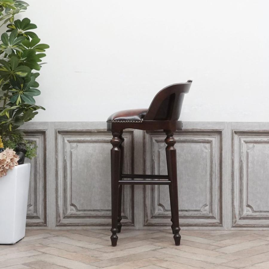 カウンターチェア おしゃれ 総本革 アンティーク風 ウォッシュオフ