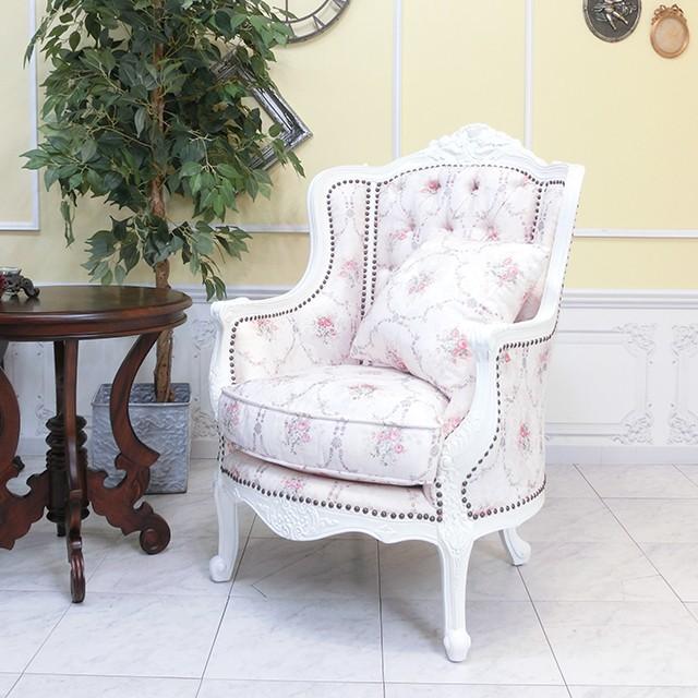 ロココ調 シングルソファ 一人掛け アンティークソファー イタリー風