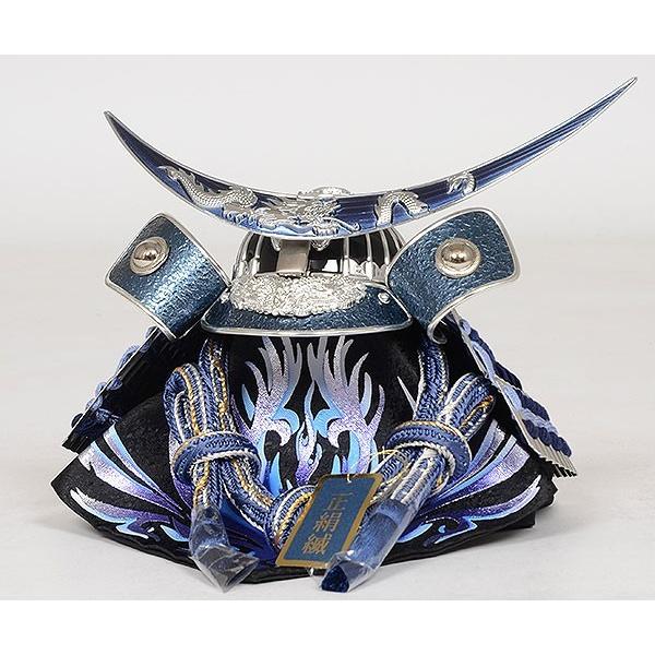 No.501-68 五月人形 コンパクトにしまえる収納型兜飾り 12号 青銀