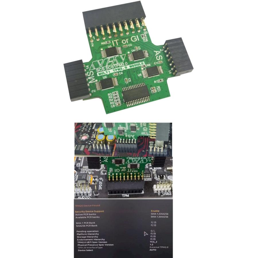マルチTPM2.0モジュール MSI ASUS GIGABYTE INTEL対応 SCSTPM2.0 MULTI