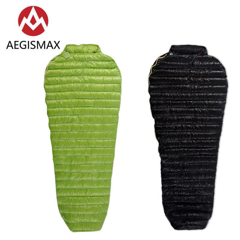 AEGISMAX】800FP (MINI LONG)ホワイトグースダウン寝袋 (L) 耐寒温度 6