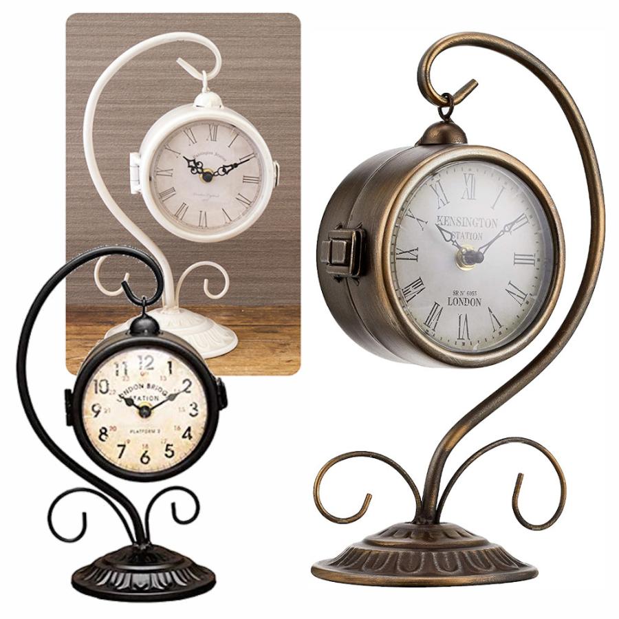 アメリカン レトロ 両面置時計 時計クロック 両面時計 置き時計