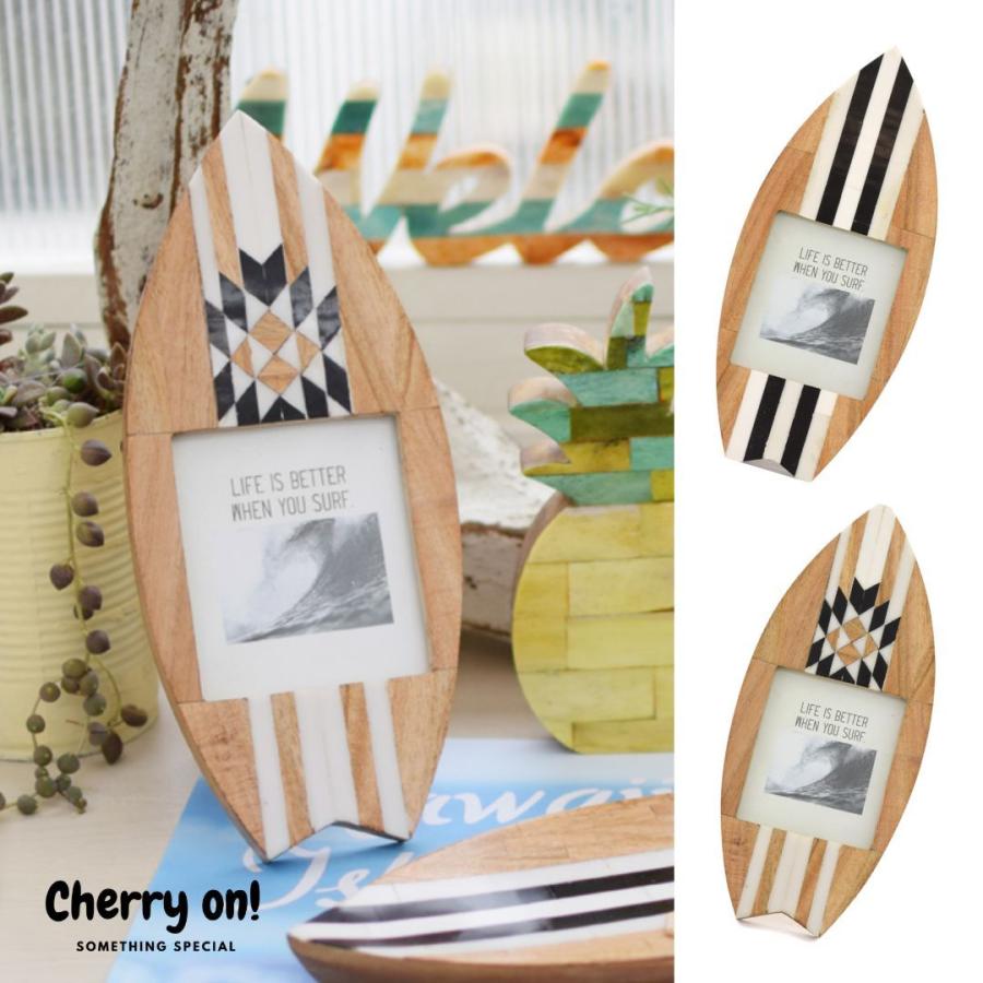 サーフボード型 木製 フォトフレーム 写真立て サーフィン 夏 おしゃれ