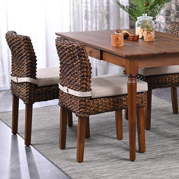 ダイニングチェア ウォーターヒヤシンス おしゃれ クッション ラタン