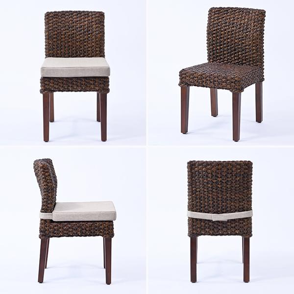 ダイニングチェア ウォーターヒヤシンス おしゃれ クッション ラタン