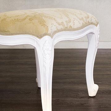 椅子 スツール 猫脚スツール 白 ネコ脚 ロココ調チェア カフェ 姫家具