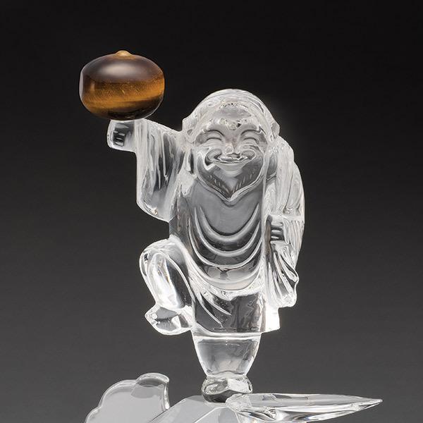 KW-1203 招福 走り大黒天 田中佑幸作 置物 オブジェ 水晶細工 大黒天像