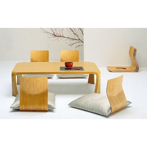 天童木工 曲げ木モダン座卓テーブル 乾 三郎 ケヤキ天然杢（濃いケヤキ