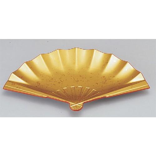 バイキング盛器 扇面盛込器 色紙金箔渕朱(小) SH塗 [40.7 x 24 3.5cm