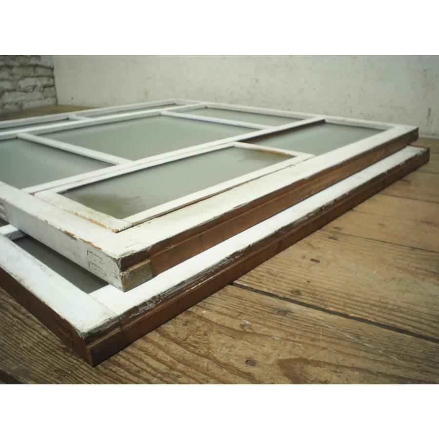 タO0070◇(2)【H86cm×W86cm】×2枚◇小窓付き◇可愛いペンキの古い木枠