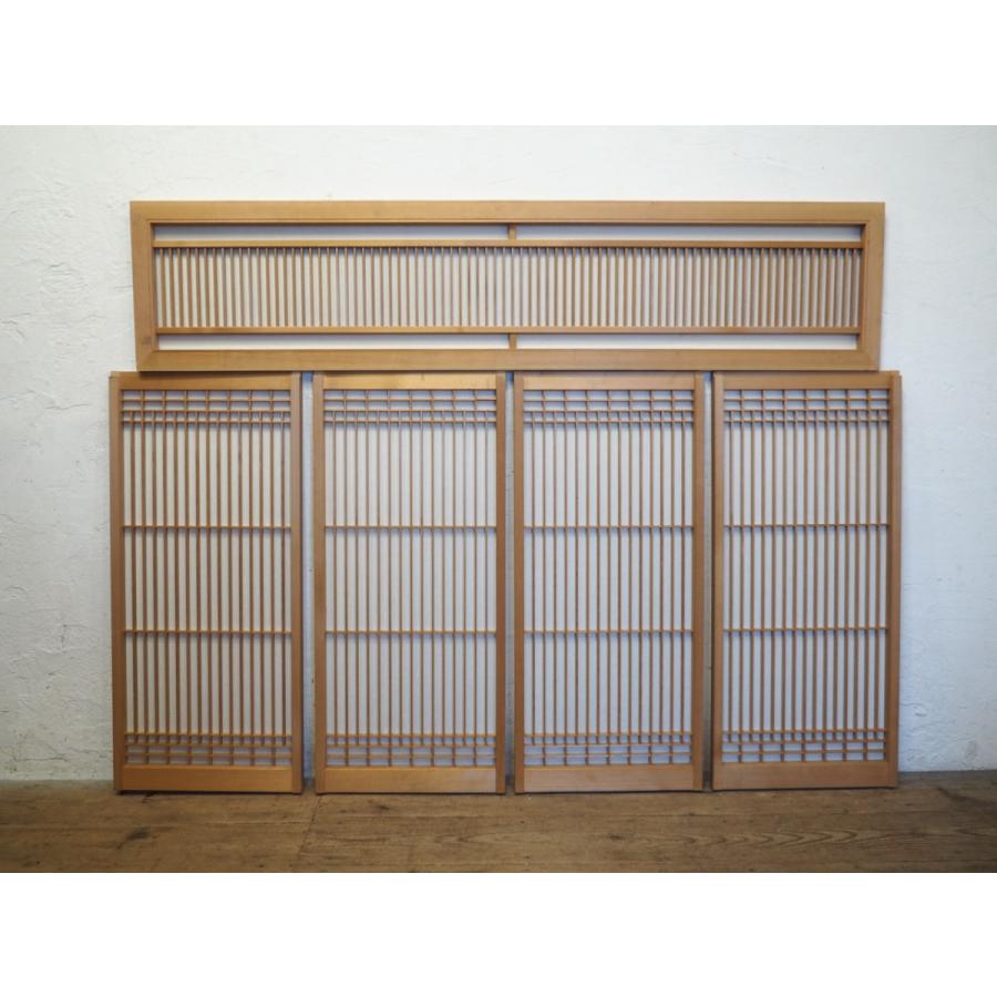 タW0340◇5枚セット◇組子細工のレトロな書院戸◇建具 引き戸 欄間