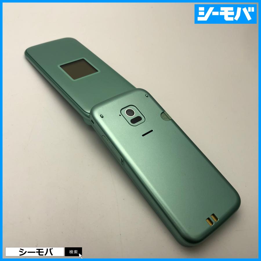 ガラケー らくらくホン F-02J 美品 ドコモ グリーン SIMロック解除可能