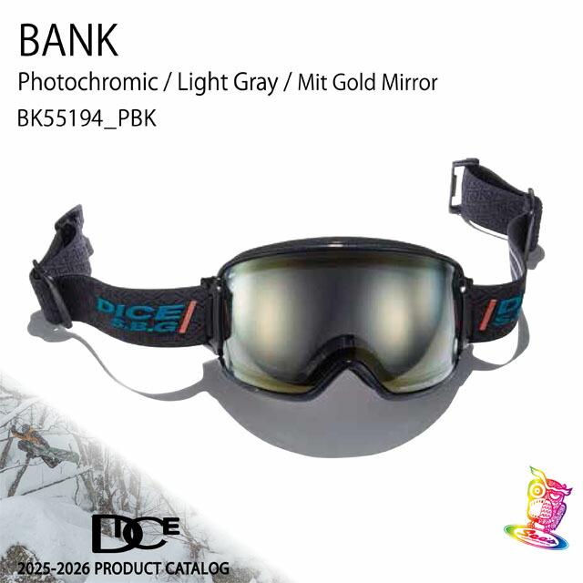 予約商品】25-26モデル☆DICE【ダイス】ゴーグル BANK フレーム：PBK