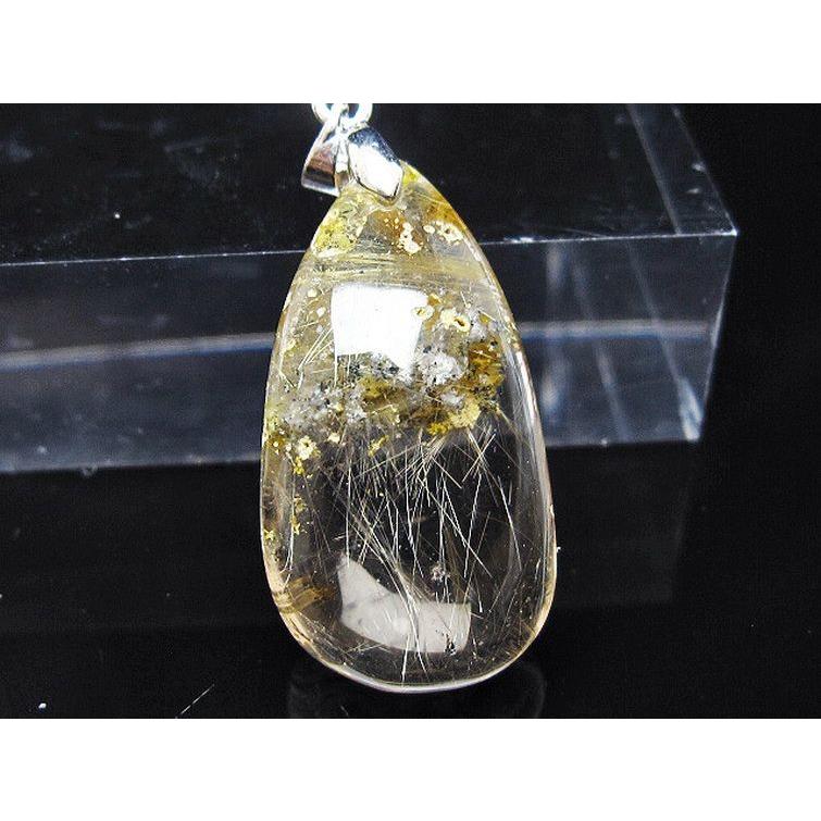 ルチルクォーツ ゴールドタイチンルチル ペンダント t134-4113 : 誠安