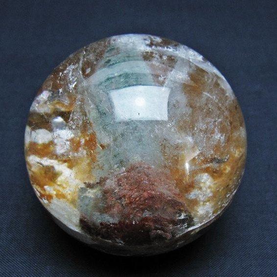 ガーデンクォーツ（庭園水晶）ファントム 丸玉 59mm t100-4789 : 誠安