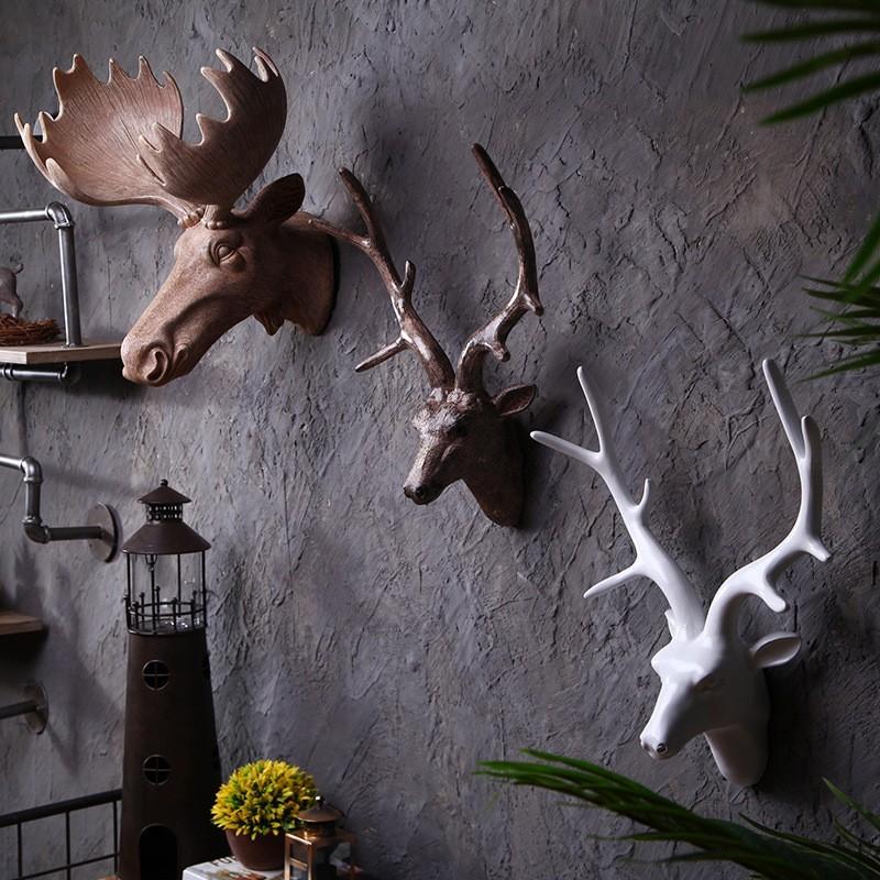 壁飾り 壁掛けオブジェ インテリア シカ リビング 玄関 アニマルヘッド