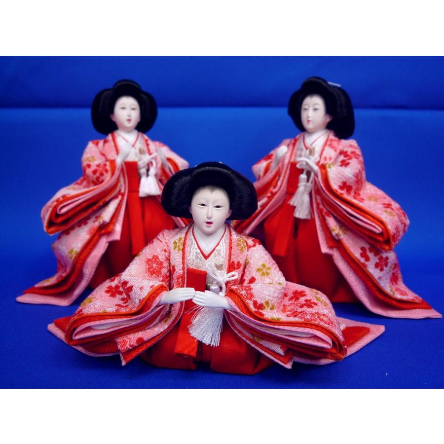 ひな人形3人官女単品☆豆サイズ☆q3c009 柳 2872(小道具付き