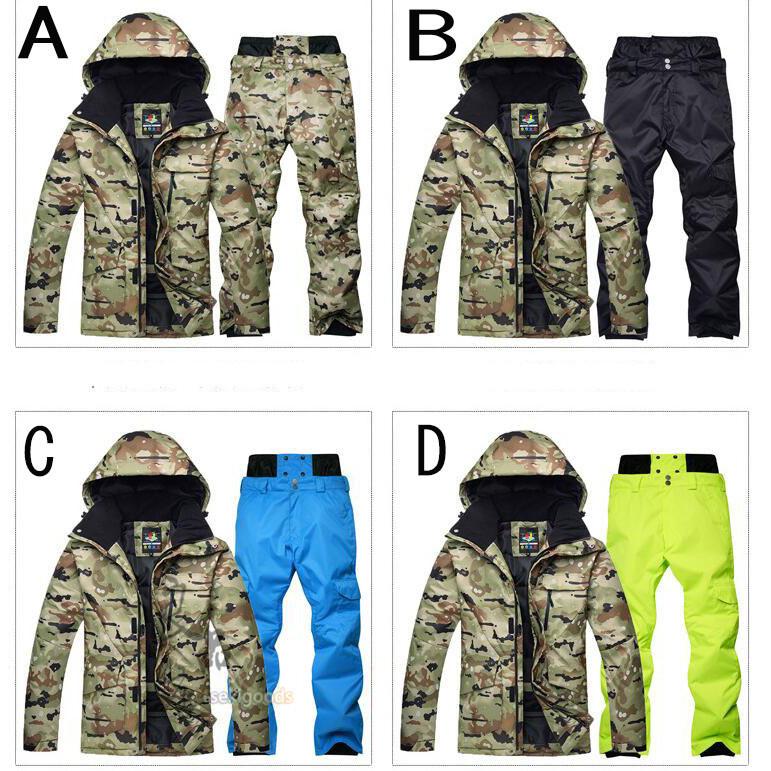 スキーウェア 上下セット レディース メンズ 迷彩 スノーボード