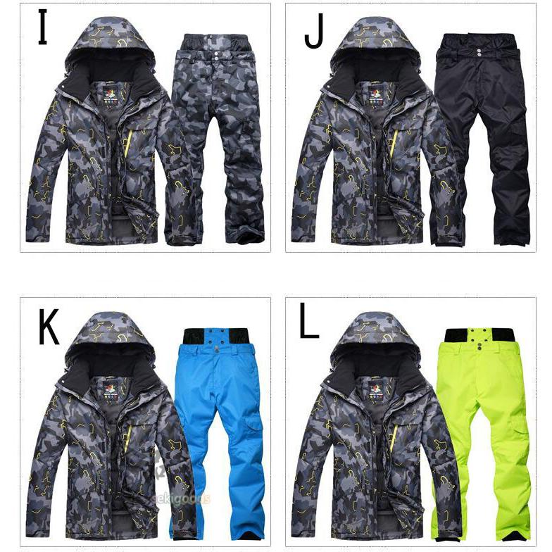スキーウェア 上下セット レディース メンズ 迷彩 スノーボード