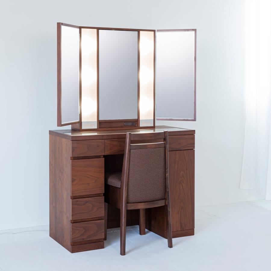 関本家具装芸 プリマ女優ミラー ウォールナット 半三面鏡ハリウッド