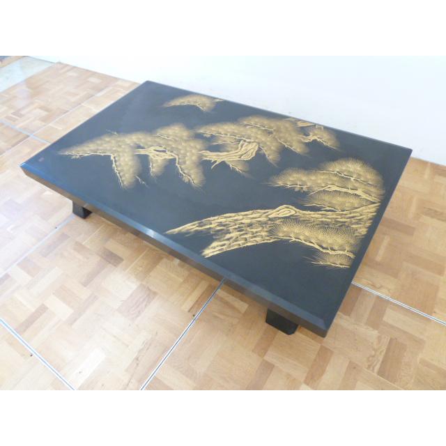 中古】輪島塗 座卓 テーブル 沈金 蒔絵 W1510×D900×H315mm 伝統工芸 漆