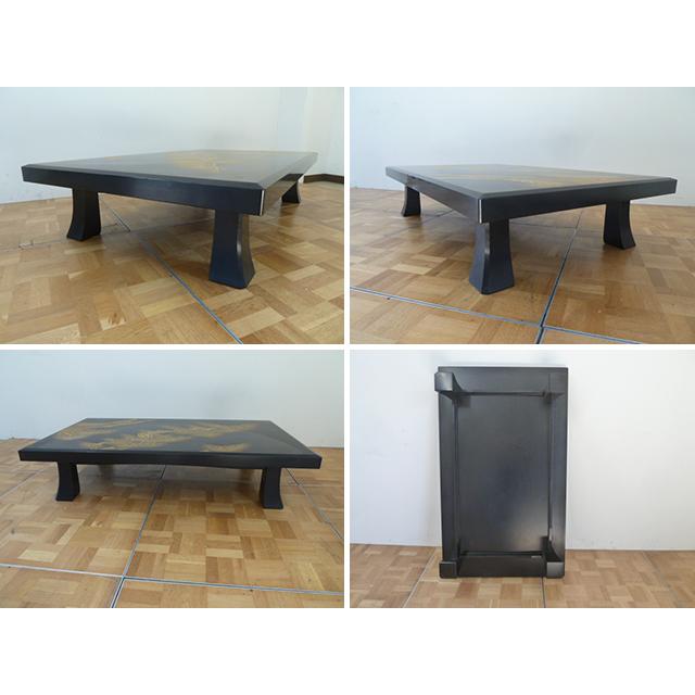 中古】輪島塗 座卓 テーブル 沈金 蒔絵 W1510×D900×H315mm 伝統工芸 漆