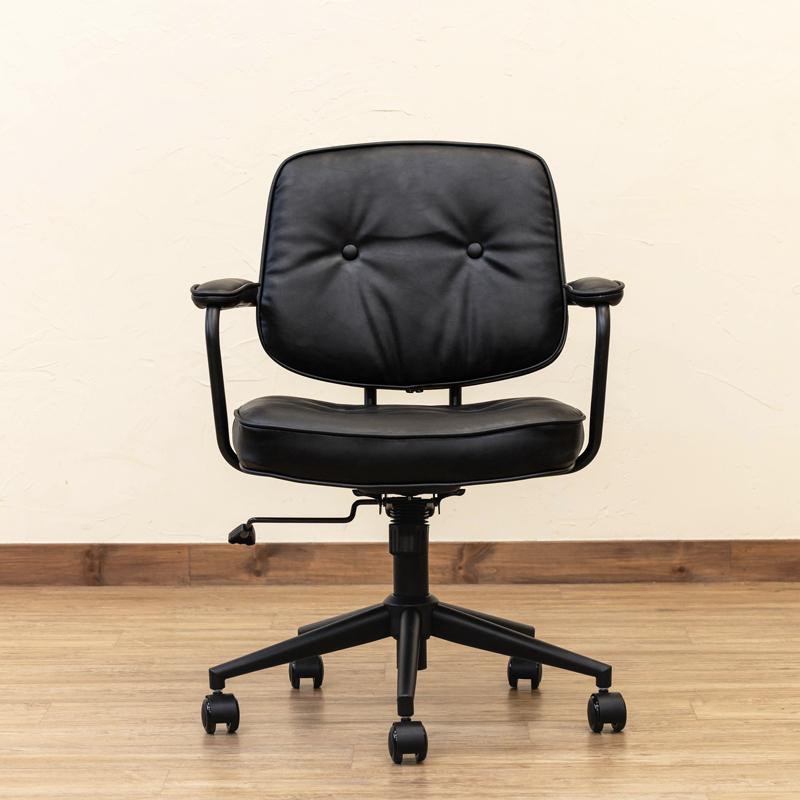 サカベ オフィスチェア ロッキングチェア 黒スチール PUレザー シック