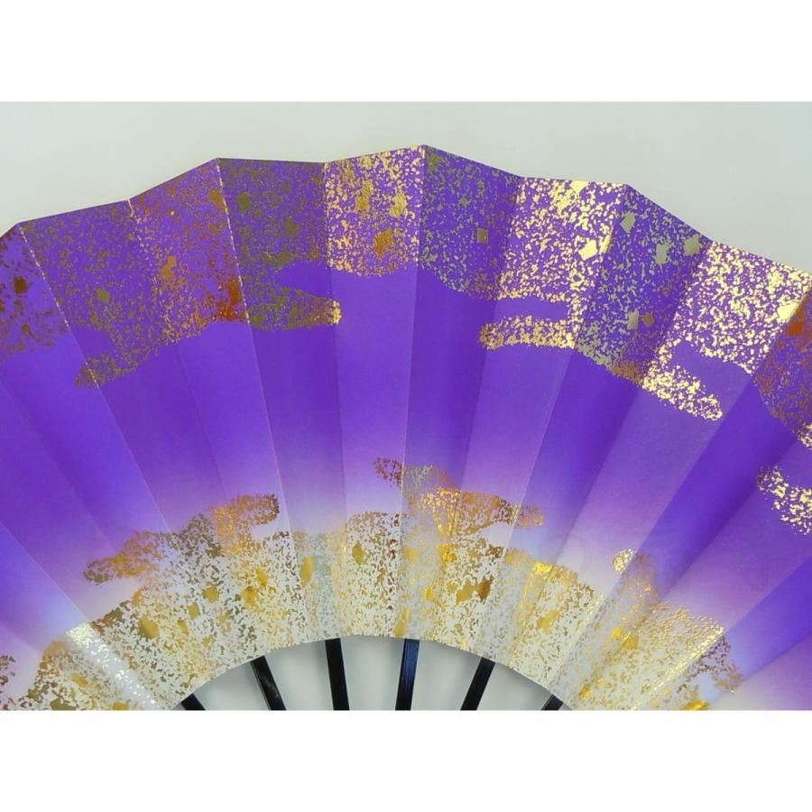 舞扇子 日本舞踊・踊り用 29cm 天地雲砂子 てんちくもすなご 黒塗 紫