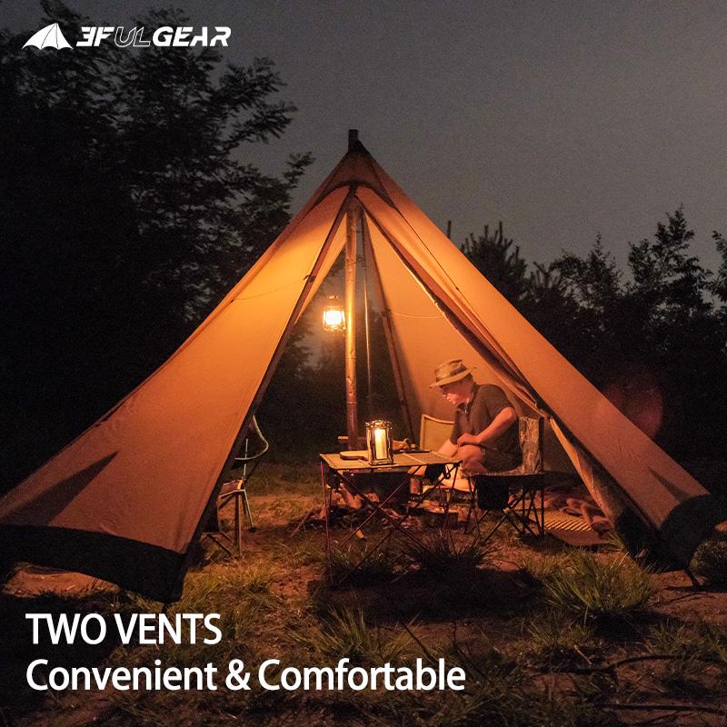 3F UL Gear】改良版 4シーズン 4-6人用 ワンポールテント(210T) タープ