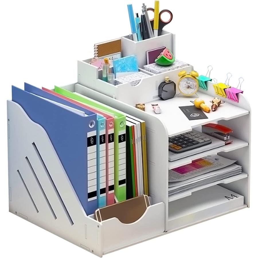 卓上収納ボックス デスク上置き棚 ファイルボックス 卓上収納ラック 大