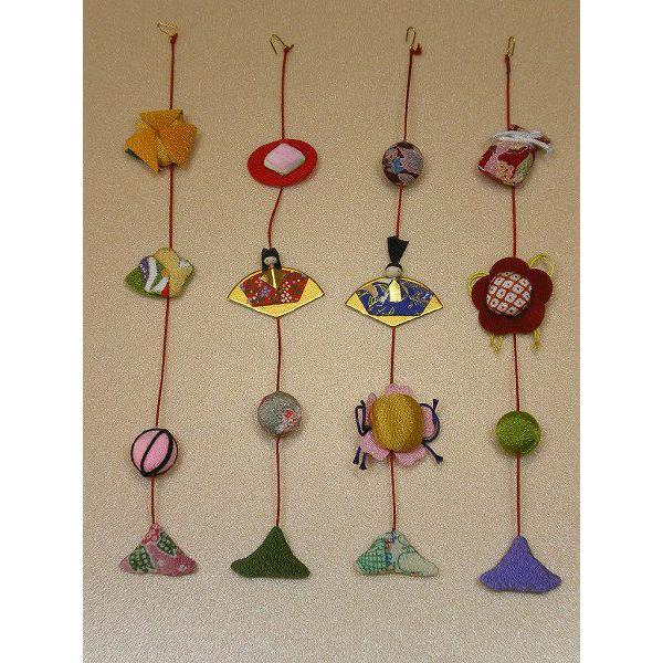 さげもん型五節句のつるし飾りケース入り （特小） 16細工さげ木目込み