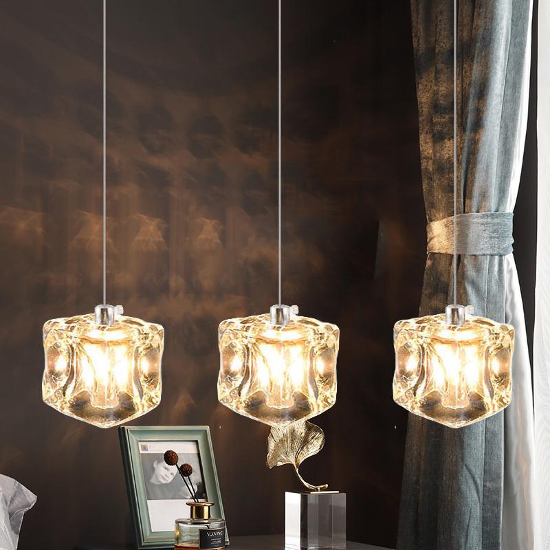 ペンダントライト 3灯 ガラスキューブ ガラスライト 北欧風