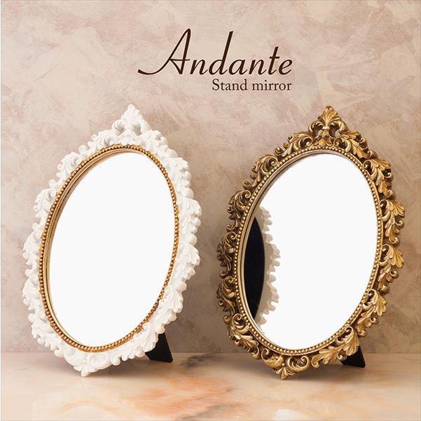 アメリカン レトロ 鏡 ミラー アンティーク スタンド ウォールミラー