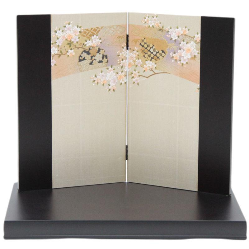 アウトレット品 雛人形平飾台 屏風・台セット 22号 黒エンボス平台 本