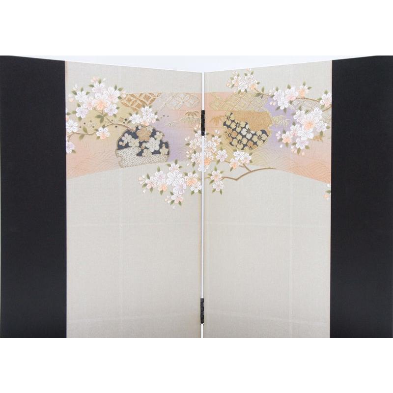 アウトレット品 雛人形平飾台 屏風・台セット 22号 黒エンボス平台 本