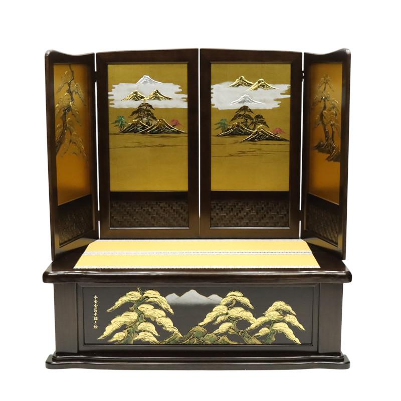 アウトレット品 五月人形 台屏風セット 35号*50/25号4曲*50 山水松 本