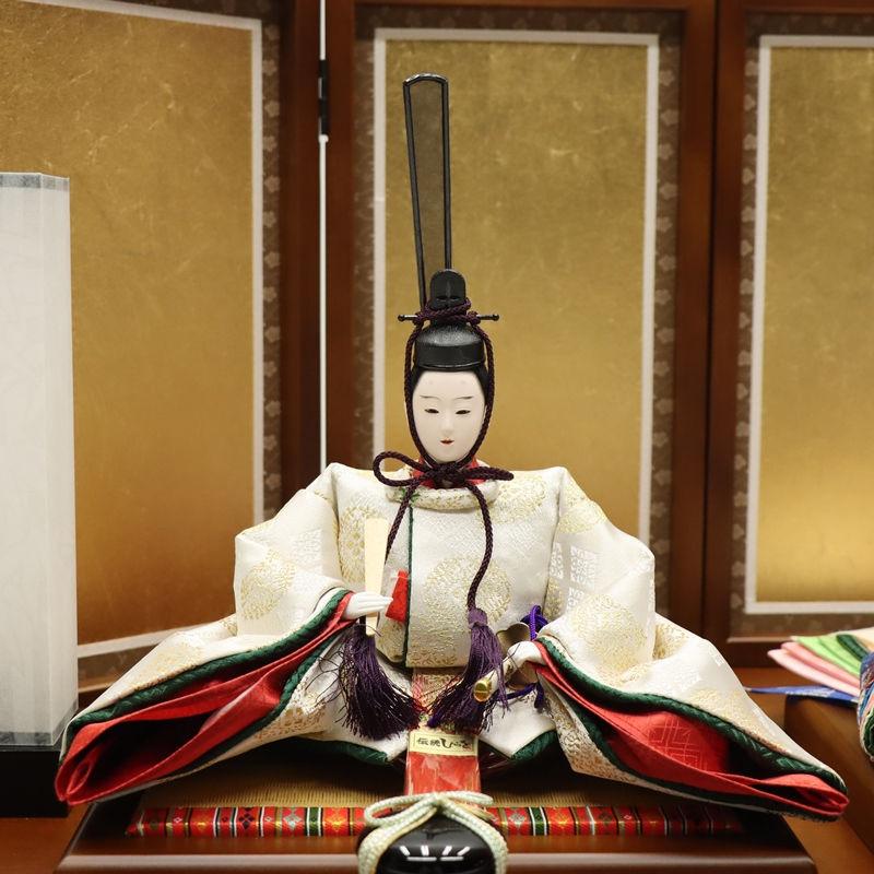 雛人形 親王平飾り かぐや 久月 京十番 親王 格子付き金屏風 2024