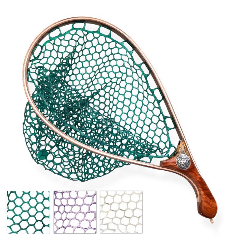 ラバーランディングネット 花梨グリップ ラバーネット サムライ