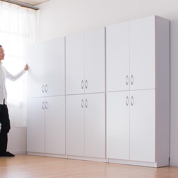 本棚 A4 収納 扉付き 書棚 7518 幅75cm 高さ180cm 4ドア 木製 リビング