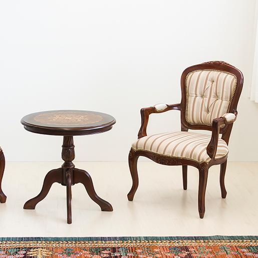 チェア 2脚セット 肘置き ヨーロピアン家具 クラシック 猫脚 ロココ