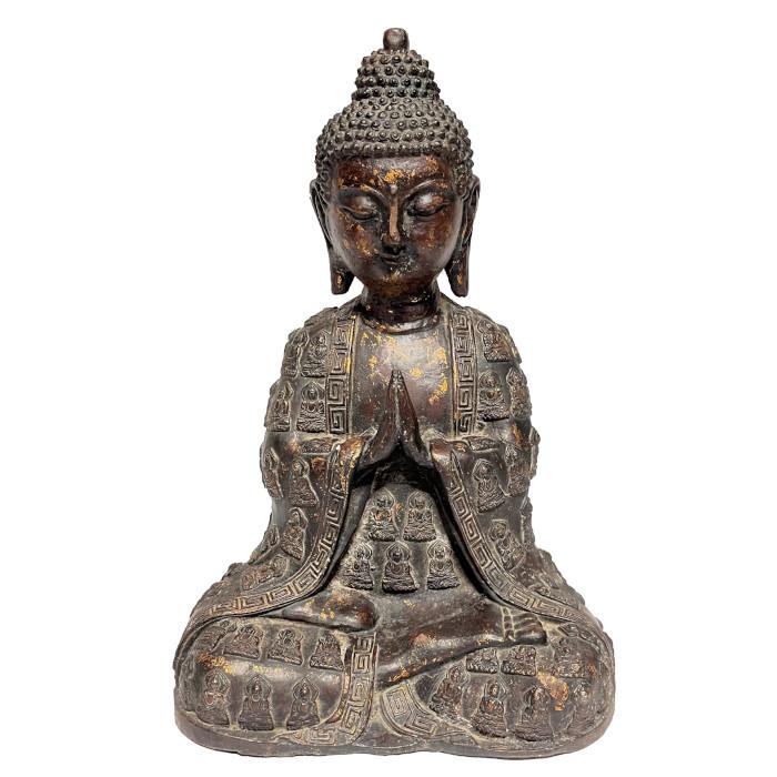 仏の置物 座像 大 大仏 仏像 仏様 銅像 仏教 仏具 アンティーク風 中国