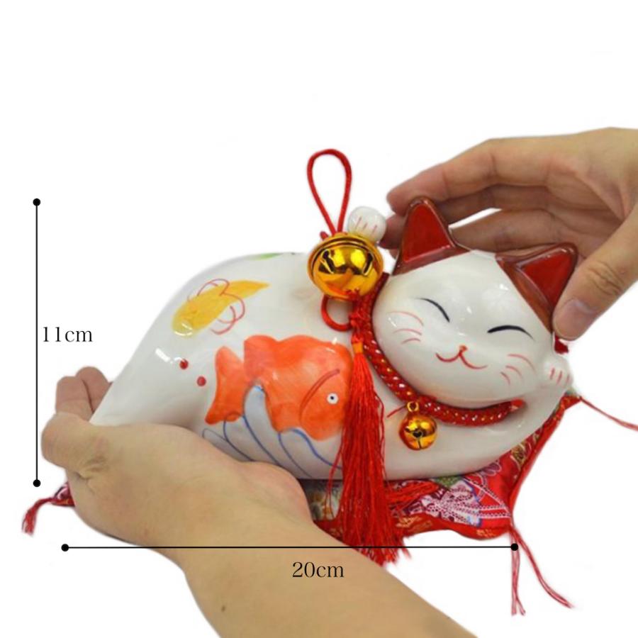 招き猫 まねきねこ まねき猫 貯金箱 ホワイト 白 両手 開店祝い 置物